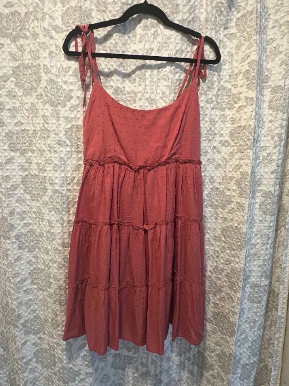 Women’s Rust Tiered Sundress with Tie Straps